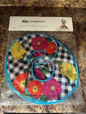 Evergreen Floral Gingham Twister Wind Spinner